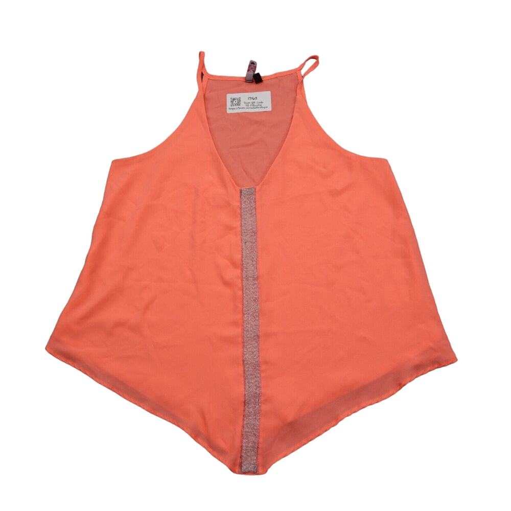 Three Hearts Shirt Womens M Orange Sleeveless V Neck Racerback Pullover Tank Top